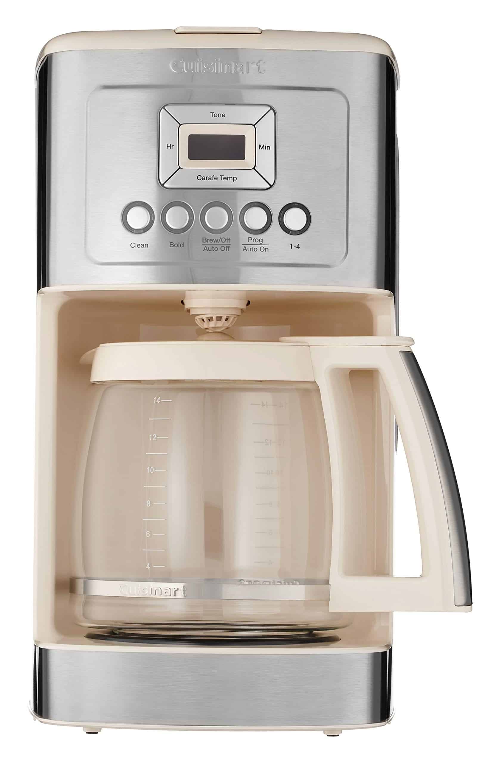 Cuisinart Coffee Maker, 14-Cup Glass Carafe, Fully Automatic for Brew Strength Control & 1-4 Cup Setting, Cream.