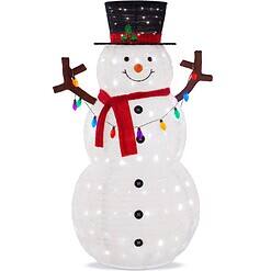 Best Choice Products 5ft Lighted Pop-Up Snowman, Large White Outdoor Christmas Holiday Decoration w/ 200 LED Lights, Hat, Scarf
