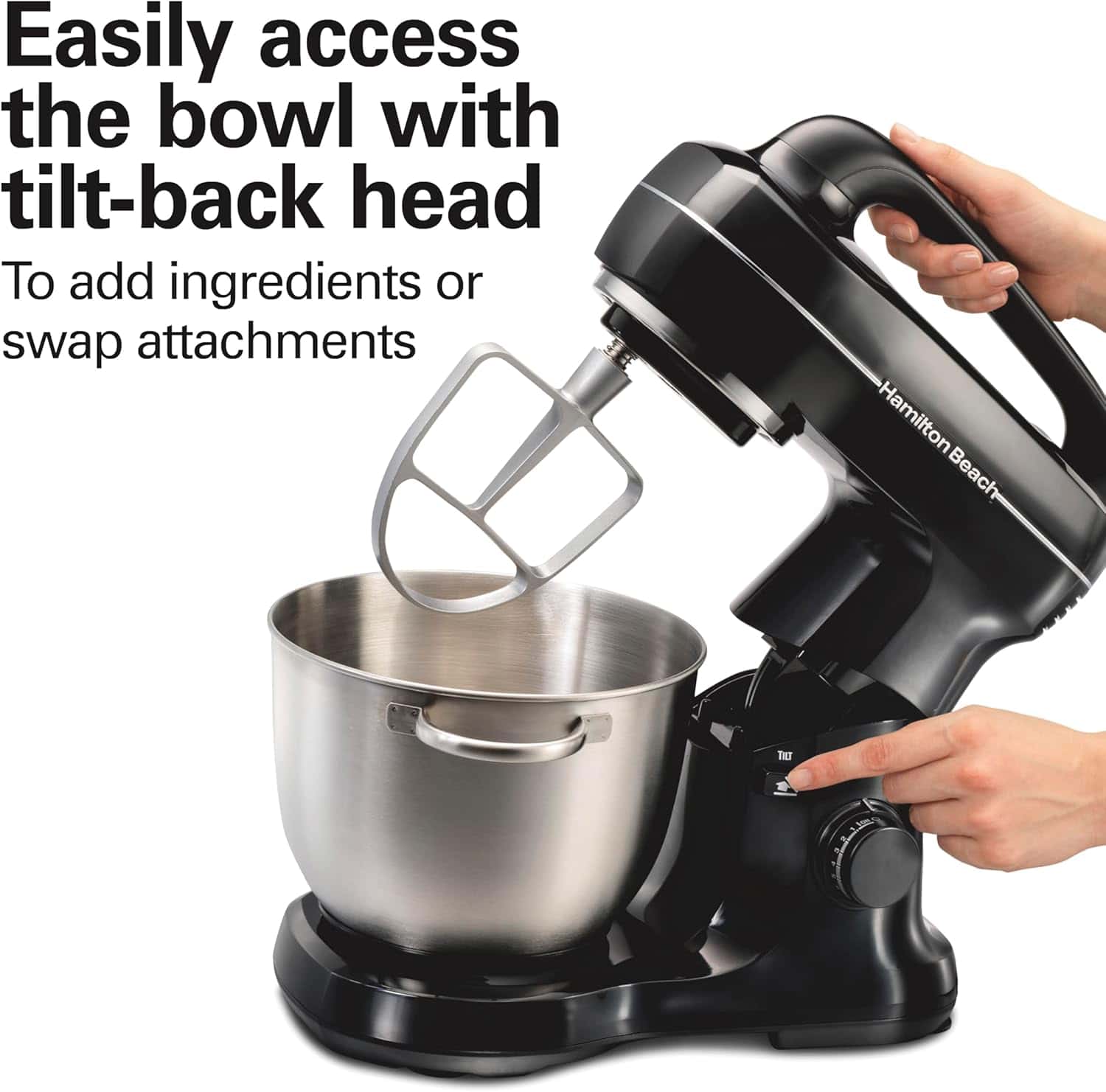 Hamilton Beach 7-Speed Stand Mixer & Attachments - Black