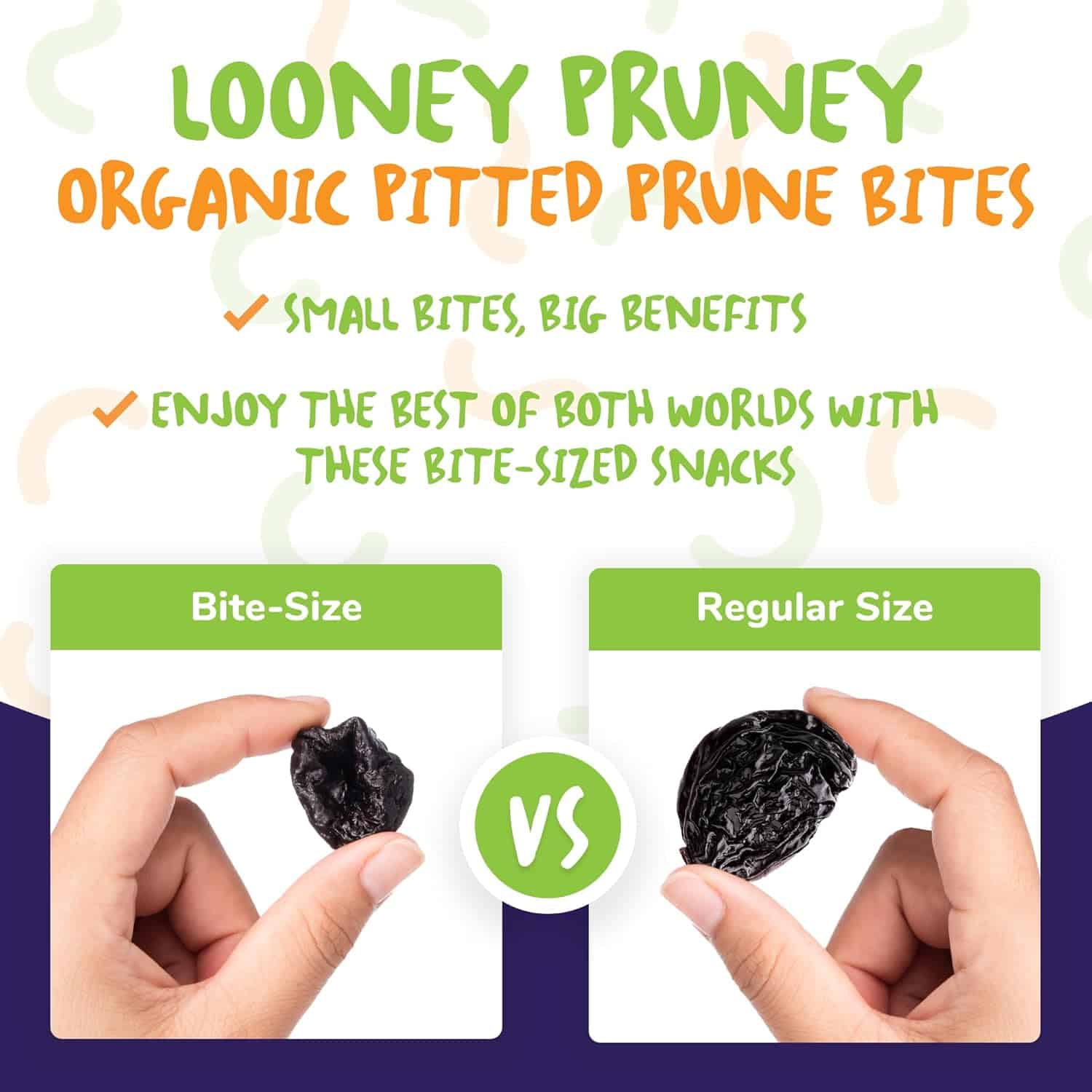 Looney Pruney Organic Pitted Dried Prunes for the Entire Family, No Added Sugar & No Preservatives (6 pack)