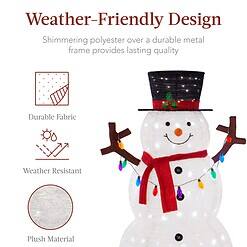 Best Choice Products 5ft Lighted Pop-Up Snowman, Large White Outdoor Christmas Holiday Decoration w/ 200 LED Lights, Hat, Scarf