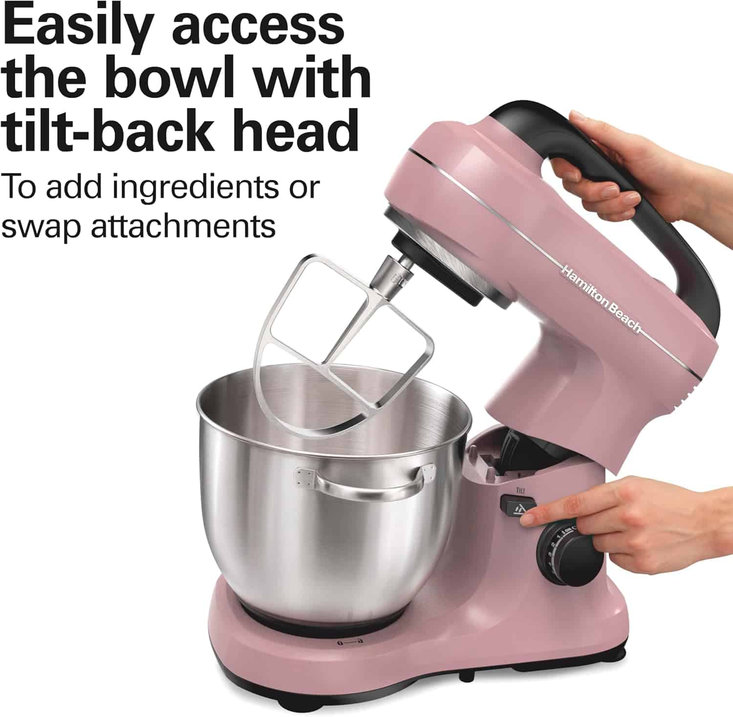 Hamilton Beach 7-Speed Stand Mixer & Attachments - Pink