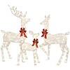 Best Choice Products 3-Piece Large Lighted Christmas Deer Family Set 5Ft Outdoor Yard Decoration - White