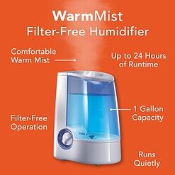 Vicks Warm Mist Humidifier - Air Humidifier for Bedroom, Home & Large Room, Baby, Kids and Adults Soothing Steam Vaporizer