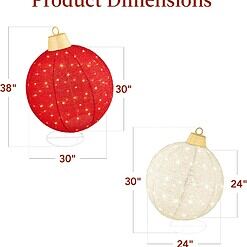 Best Choice Products 2pc Lighted Pop-Up Outdoor Christmas Ornament Set - Red/White