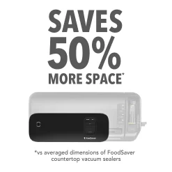 FoodSaver Space Saving Food Vacuum Sealer with 2 Quart Vacuum Seal Bags