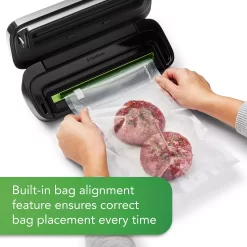 FoodSaver Space Saving Food Vacuum Sealer with 2 Quart Vacuum Seal Bags