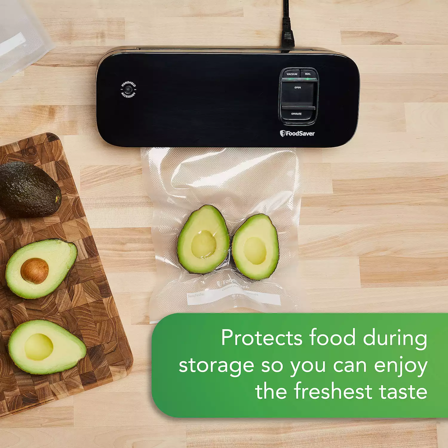 FoodSaver Space Saving Food Vacuum Sealer with 2 Quart Vacuum Seal Bags