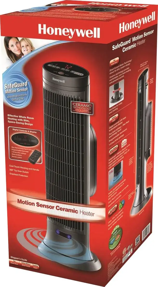 Honeywell Ceramic Tower Heater Slate Gray