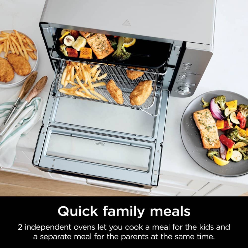 Ninja - Double Stack XL Countertop Oven & Air Fryer with Pro Cook System - Stainless Steel