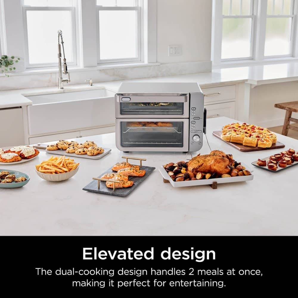 Ninja - Double Stack XL Countertop Oven & Air Fryer with Pro Cook System - Stainless Steel
