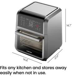 Chefman - ExacTemp 12 Quart 5-in-1 Air Fryer with Integrated Smart Thermometer, 28 Presets - Black
