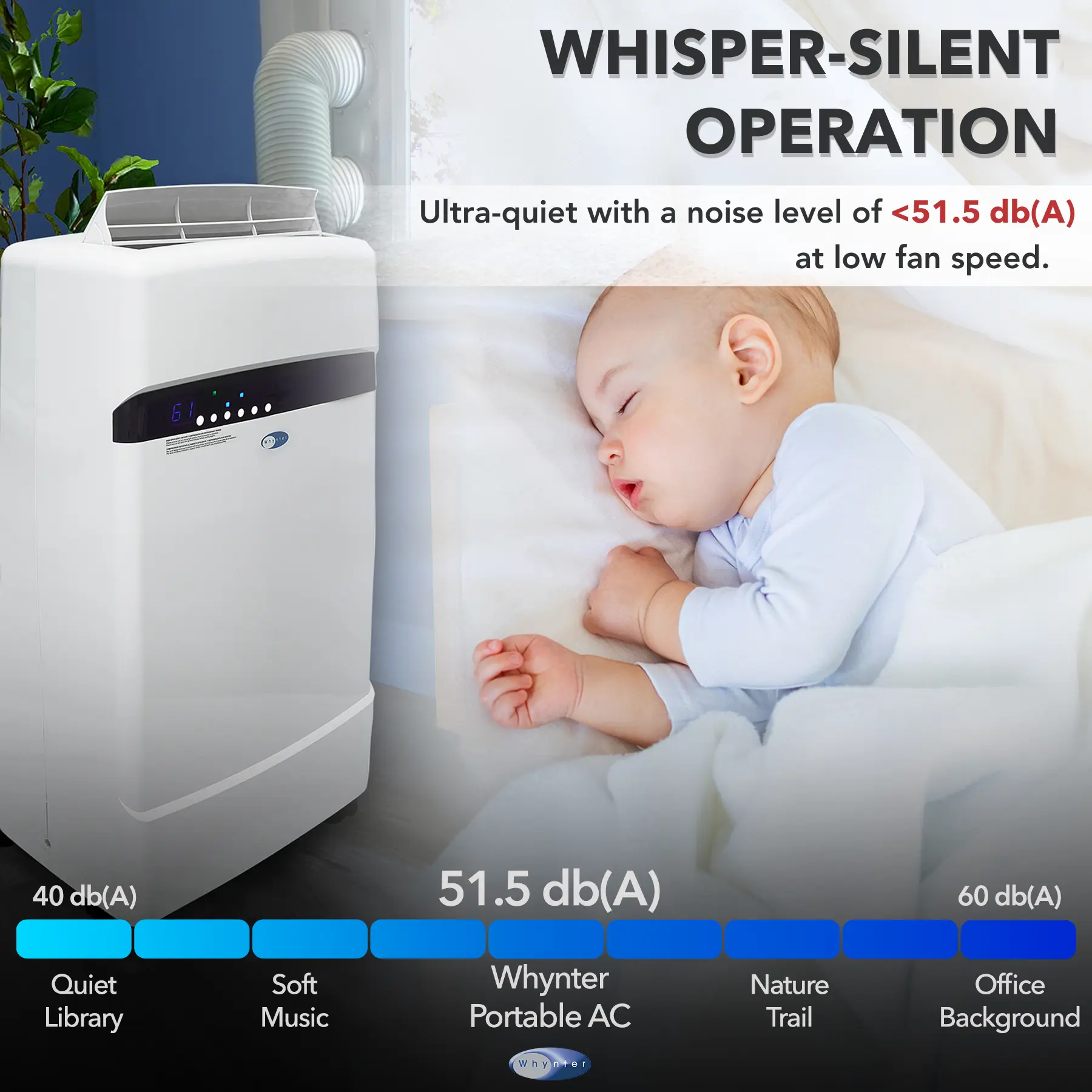 Whynter - 400 Sq. Ft. Portable Air Conditioner and Heater - Frost White