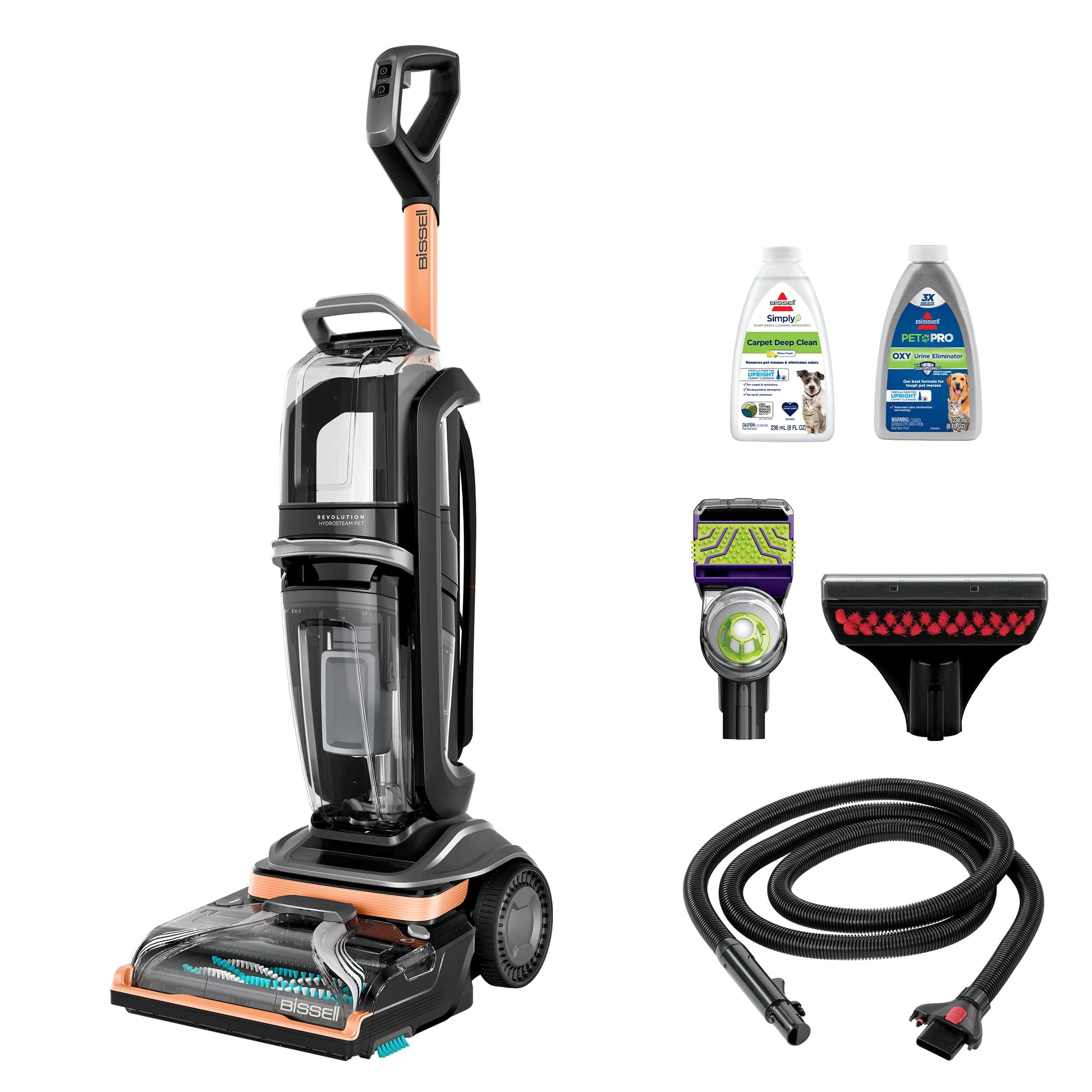 BISSELL 3432 Revolution HydroSteam Pet Carpet Cleaner, Upright Deep Cleaner, HydroSteam Technology