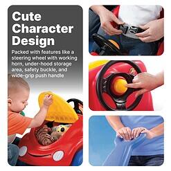 Step2 Push Around Buggy Kids Push Car, Ride On Toy, Stroller Substitute, Includes Seat Belt & Horn, Made of Durable Plastic, Red