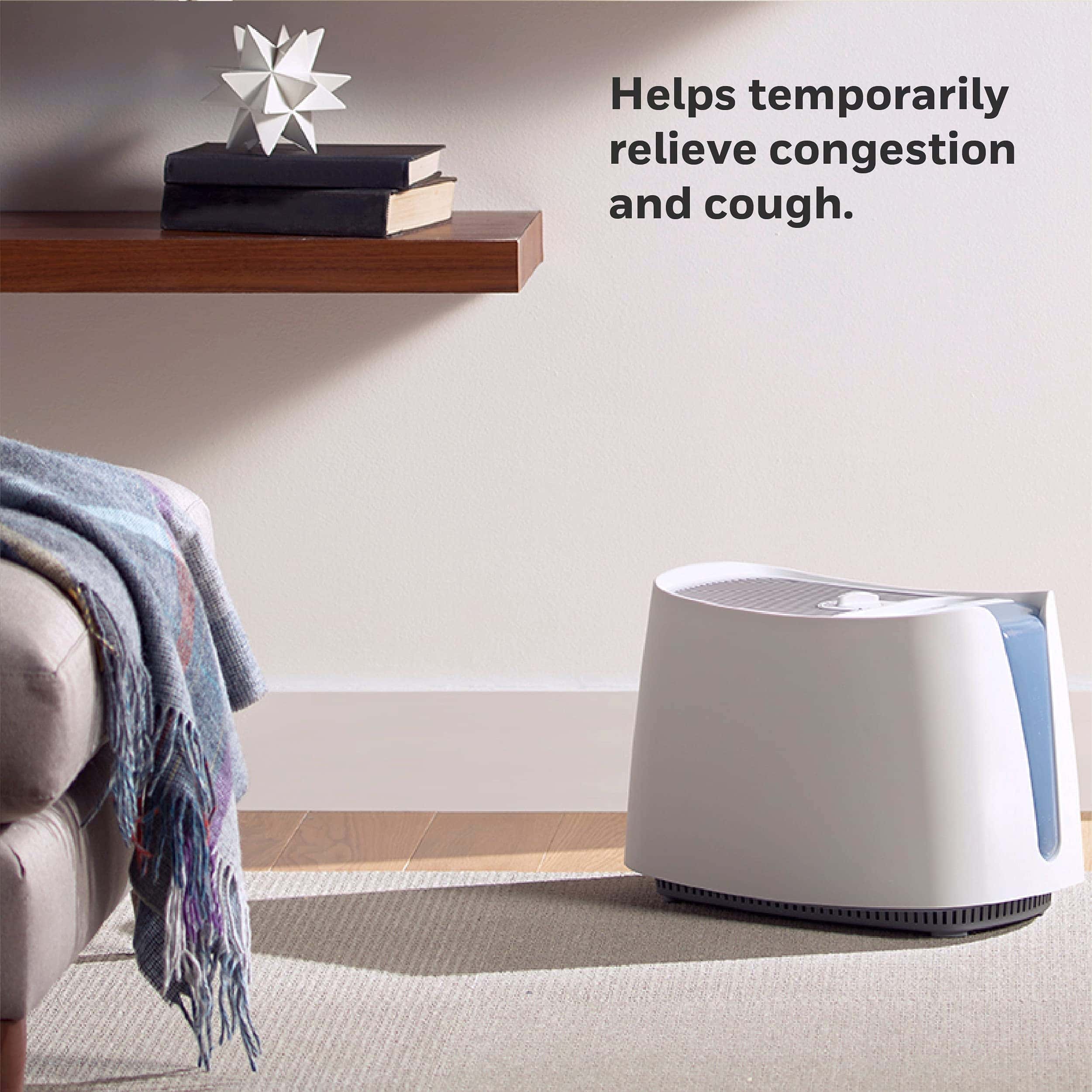 Honeywell Cool Moisture Humidifier, Medium Room, 1 Gallon Tank, White – Invisible Moisture Humidifier for Baby, Kids, Adult Bedrooms