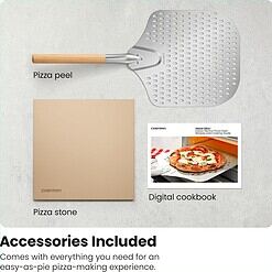 CHEFMAN Indoor Pizza Oven - Makes 12 Inch Pizzas in Minutes, Heats up to 800°F - Countertop Electric Pizza Maker - Stainless Black