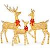 Best Choice Products 6.5ft 3-Piece Large Lighted Christmas Deer Family Set, Outdoor Yard Decoration - Gold