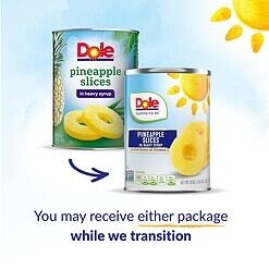 Dole Canned Fruit, Pineapple Slices in Heavy Syrup, Gluten Free, Pantry Staples, 20 Oz, 12 Count, Packaging May Vary