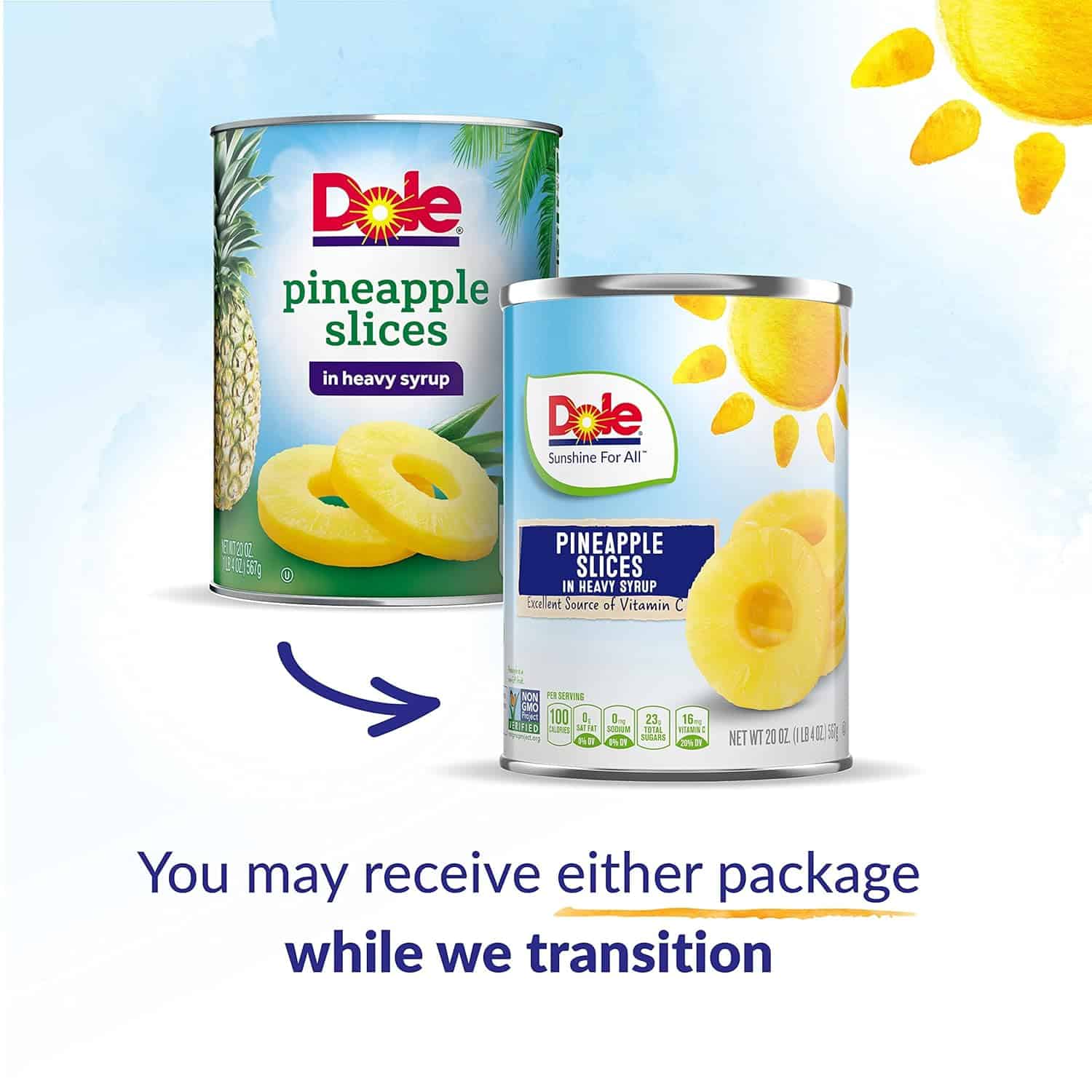 Dole Canned Fruit, Pineapple Slices in Heavy Syrup, Gluten Free, Pantry Staples, 20 Oz, 12 Count, Packaging May Vary