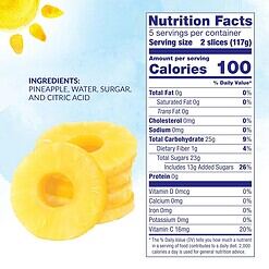 Dole Canned Fruit, Pineapple Slices in Heavy Syrup, Gluten Free, Pantry Staples, 20 Oz, 12 Count, Packaging May Vary