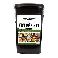 Ready Hour Emergency Meal Entrées, Real Non-Perishable Meals, 25-Year Shelf Life, Portable Flood-Safe Container, 120 Servings