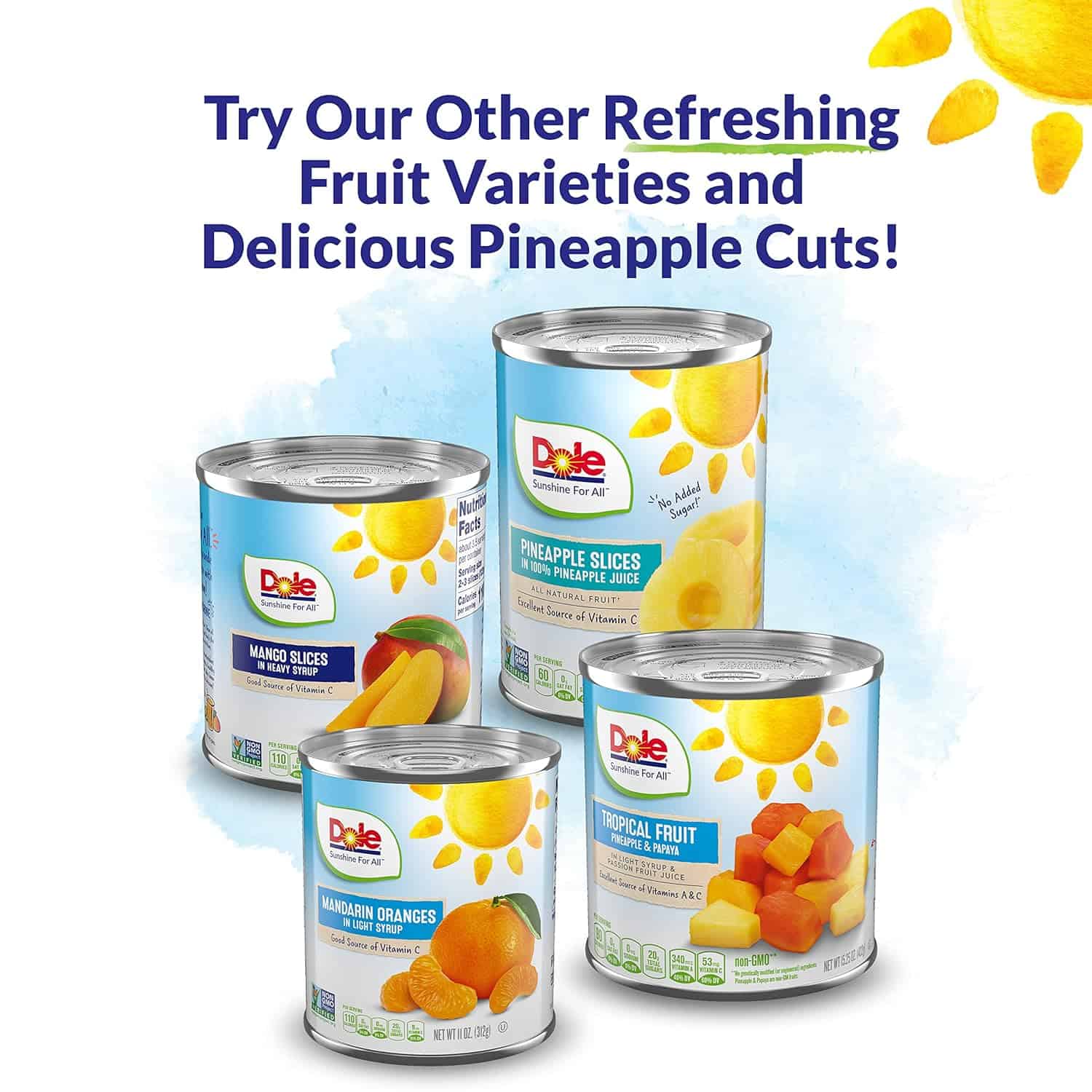 Dole Canned Fruit, Mango Slices in Heavy Syrup, Gluten Free, Pantry Staples, 15.5 Oz, 12 Count, Packaging May Vary