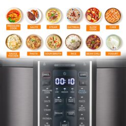 Midea 12-in-1 Electric Pressure Cooker, 8 Quarts, 12 Presets, Multi-Functional Programmable, Stainless Steel