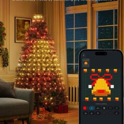 Govee Christmas Tree Lights, Smart RGBIC 480 LEDs Christmas Lights Outdoor, 6.6ft × 24 String Lights for Holiday Decor, Green Wire