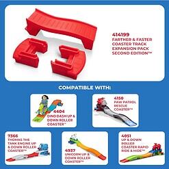 Step2 Farther & Faster Coaster Track Expansion Pack, Extra 3 Feet, Kids Ride On Toy Roller Coaster Track, Push Car