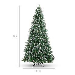 Best Choice Products 12ft Pre-Decorated Holiday Christmas Tree for Home, Office, Party Decoration w/ 4,188 PVC Branch Tips