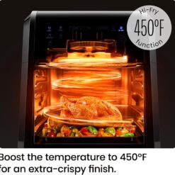 Chefman 12-Quart 6-in-1 Air Fryer Oven with Digital Timer, Touchscreen, and 12 Presets - Family Size Countertop Convection Oven, Dishwasher-Safe Parts