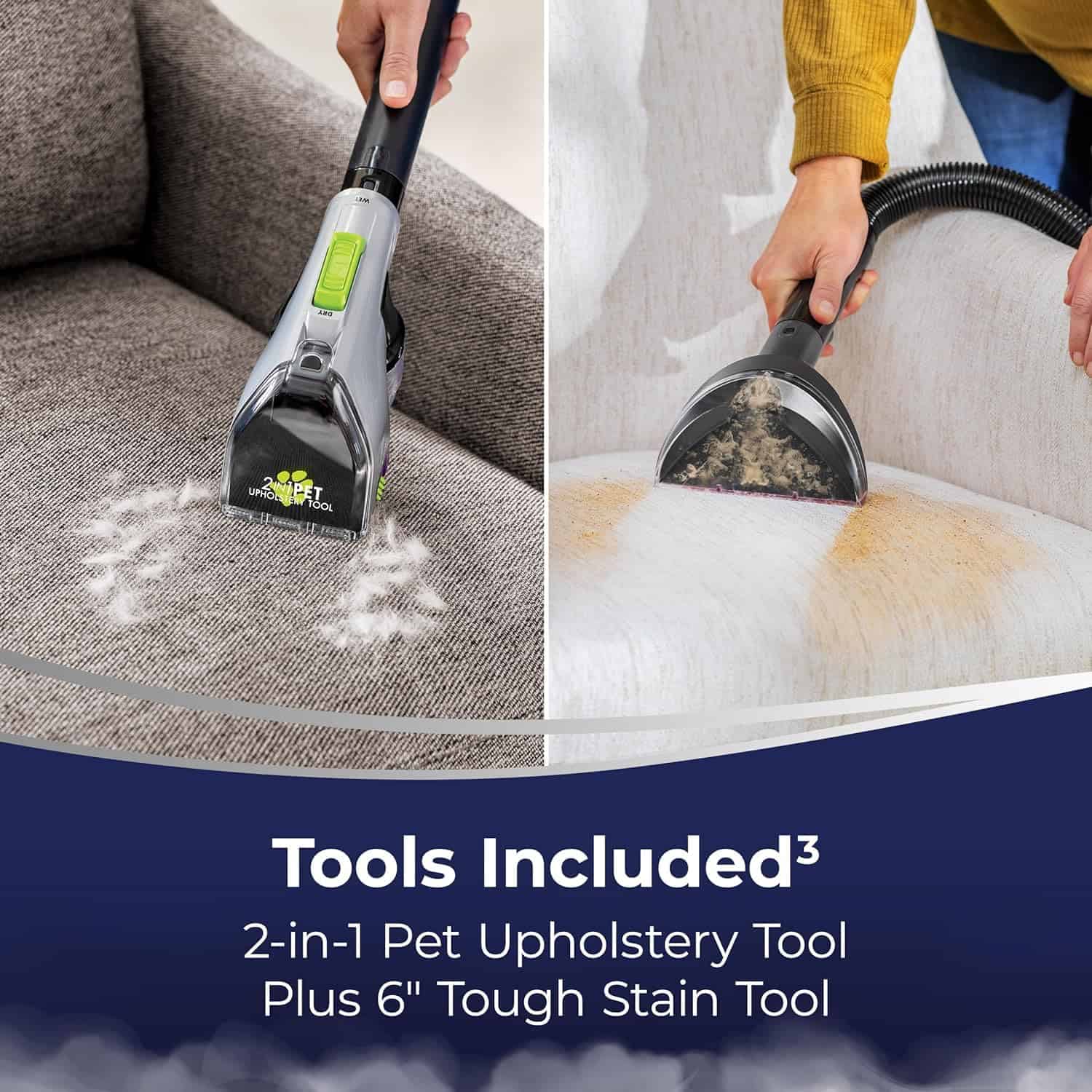 BISSELL 3432 Revolution HydroSteam Pet Carpet Cleaner, Upright Deep Cleaner, HydroSteam Technology