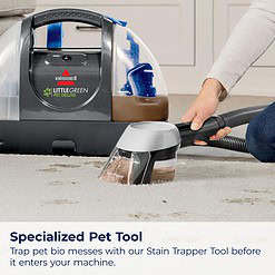 Bissell Little Green Pet Deluxe Portable Carpet Cleaner and Car/Auto Detailer, 3353, Gray/Blue