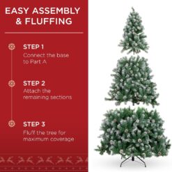 Best Choice Products 9ft Pre-Decorated Holiday Christmas Tree for Home, Office, Party Decoration w/ 2,028 PVC Branch Tips