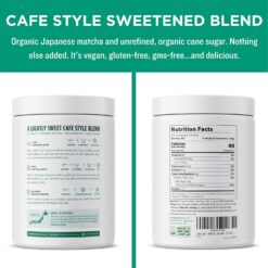 Jade Leaf Matcha Organic Cafe Style Sweetened Matcha Latte Green Tea Powder, Premium Barista Crafted Mix - Authentically Japanese (2.2 Pound Tin)