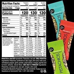 Wonderful Pistachios No Shells, 3 Flavors Mixed Variety Pack of 32 (0.75 Ounce), Office Snacks, Bulk Snacks