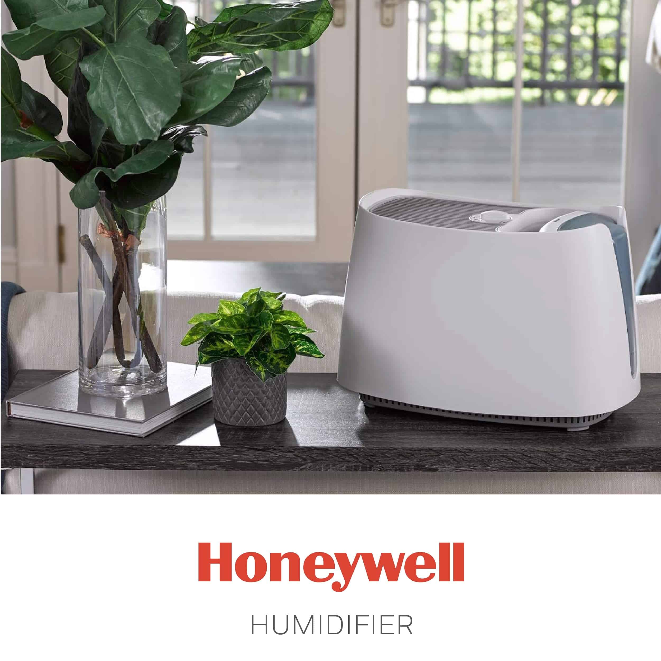 Honeywell Cool Moisture Humidifier, Medium Room, 1 Gallon Tank, White – Invisible Moisture Humidifier for Baby, Kids, Adult Bedrooms
