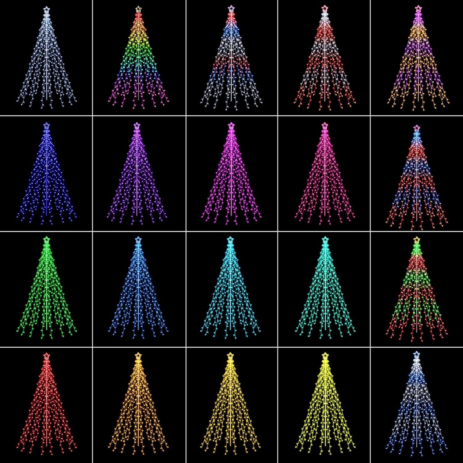Lomotech RGB Color Changing Christmas Tree Lights - 10Ft 404 LED with 7.08" Topper
