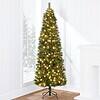 Best Choice Products Pre-Lit Scotch Pine Pencil Christmas Tree, 6ft Premium Skinny Pre-Decorated Holiday Decor