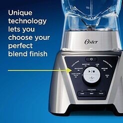 Oster BLSTTS-CB2-000 Pro Blender with Texture Select Settings, 2 Blend-N-Go Cups and Tritan Jar, 64 Ounces, Brushed Nickel
