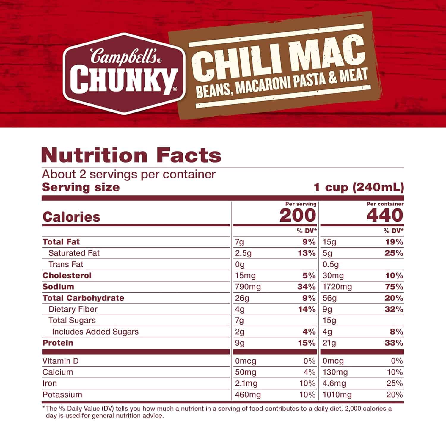 Campbell's Chunky Soup, Chili Mac, 18.8 Ounce Can (Case Of 12)