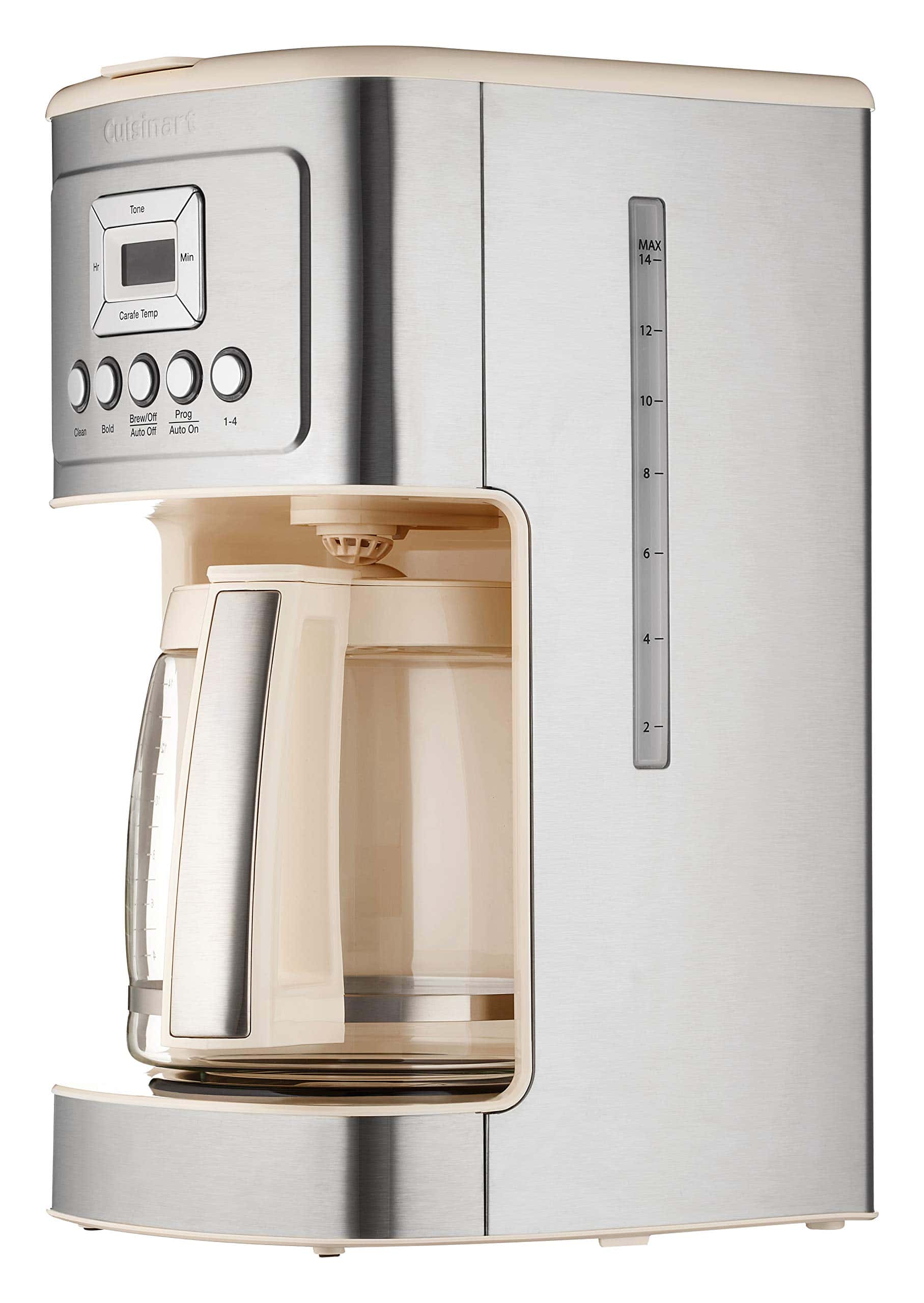 Cuisinart Coffee Maker, 14-Cup Glass Carafe, Fully Automatic for Brew Strength Control & 1-4 Cup Setting, Cream.
