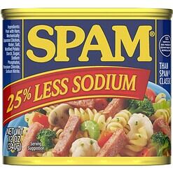 SPAM Less Sodium, 12 Oz (Pack Of 12)