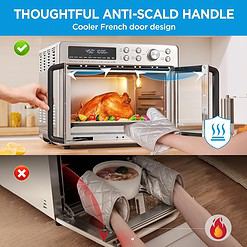 Midea Flexify French Door Toaster Oven Air Fryer Combo, 26.4 QT, Extra Large Air Fryer Countertop Oven 10-in-1 Combo, Stainless Steel