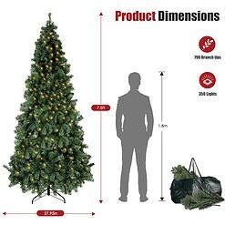 6.5ft Pre-Lit Artificial Holiday Christmas Spruce Tree for Home, Office, Party Decoration 750-Branch&250 Warm White Lights Tips