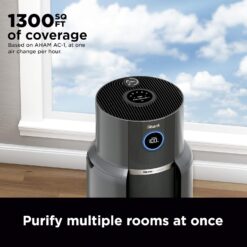 Shark HP301 NeverChange Air Purifier MAX, 1300 sq. ft., Odor Neutralizer Technology, captures 99.98% of particles, dust, smells, Grey