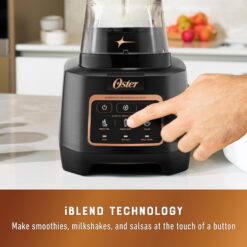 Oster Extreme Mix Blender, 1500 Watt High Speed Blender with 10-Point Blade, 64 oz. Kitchen Blender with Auto Programs