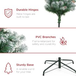 Best Choice Products 9ft Pre-Decorated Holiday Christmas Tree for Home, Office, Party Decoration w/ 2,028 PVC Branch Tips
