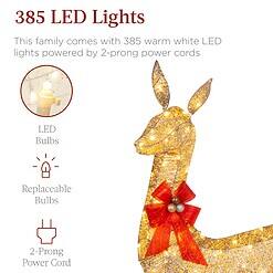 Best Choice Products 6.5ft 3-Piece Large Lighted Christmas Deer Family Set, Outdoor Yard Decoration - Gold
